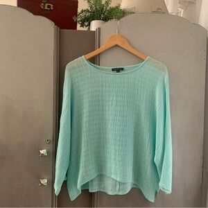 For Cynthia Linen Blend Mint Green Women's Top